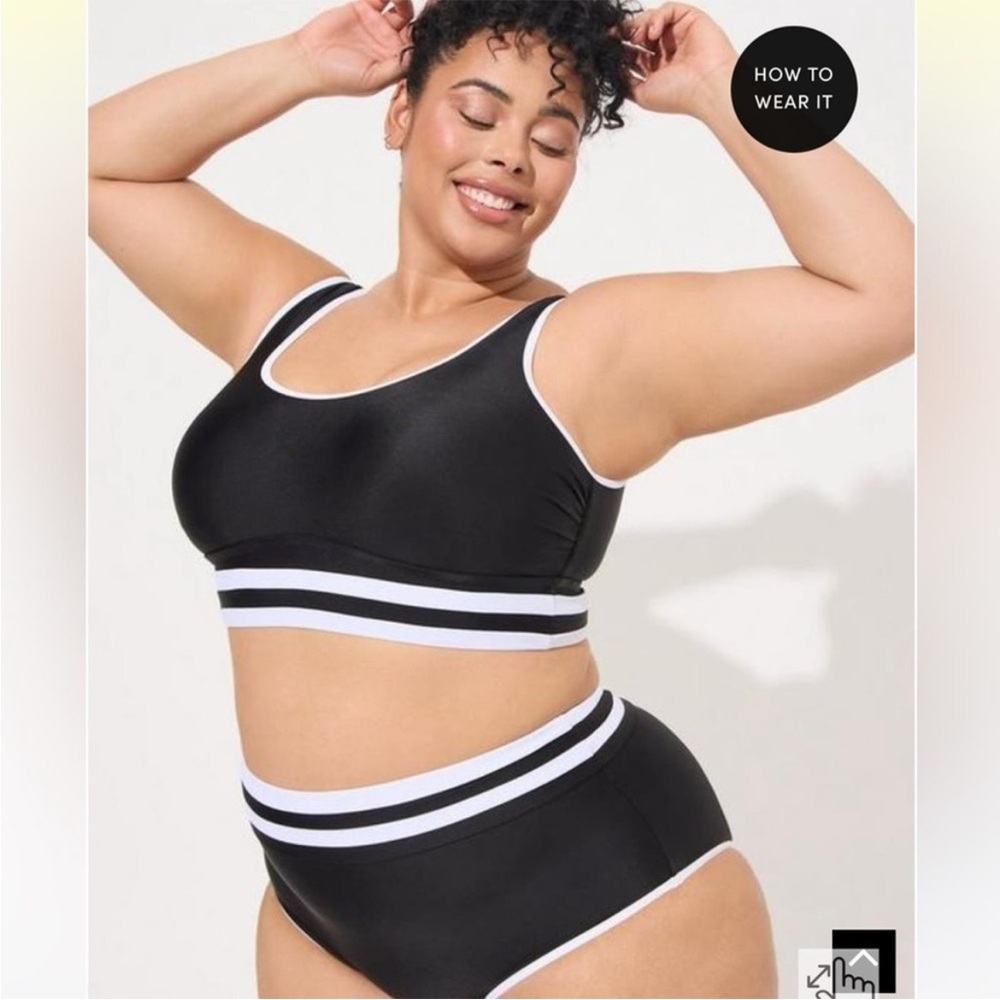 Black and White Two-Piece Swimsuit